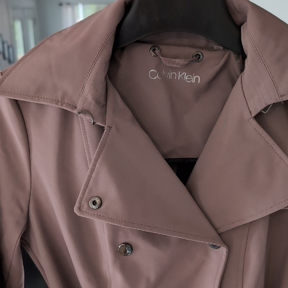 Calvin Klein Mauve Trench Coat - Brand New - Picture 2 of 5